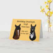 おもしろい horse誕生日カード名前の追加 カード (黄色い花)