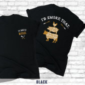 おもしろい I'd Smoke That カスタムネーム BBQ グリル父 Tシャツ