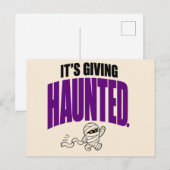 おもしろい It's Giving Haunted レトロミイラハロウィン ポストカード (正面/裏面)