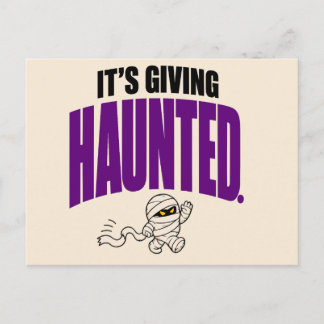 おもしろい It's Giving Haunted レトロミイラハロウィン ポストカード
