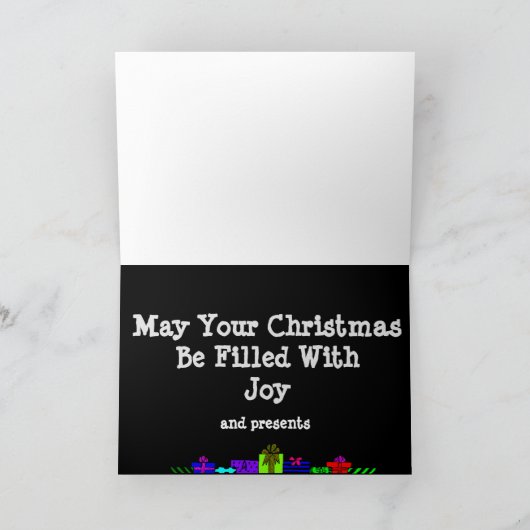 おもしろい& Jumping Basset Hound付きカウトクリスマスカード シーズンカード (内部)