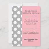 おもしろい"LOL"ガールスランバーパーティー誕生日 招待状 (裏面)