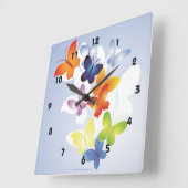 おもしろい「N」のカラフル スクエア壁時計 (傾斜)