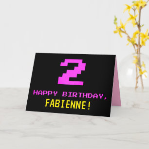 おもしろい、Nerdy、オタク系のスタイル、ピンク、8ビット誕生日 カード