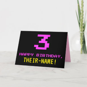おもしろい、Nerdy、オタク系のスタイル、ピンク、8ビット誕生日 カード