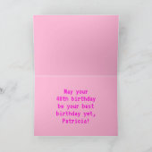 おもしろい, Nerdy,オタク系の,ピンク, 8ビットスタイル44番目の誕生日 カード (内部)