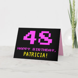 おもしろい, Nerdy,オタク系の，ピンク， 8ビットスタイル44番目の誕生日 カード