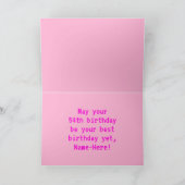 おもしろい, Nerdy,オタク系の,ピンク, 8ビットスタイル54番目の誕生日 カード (内部)