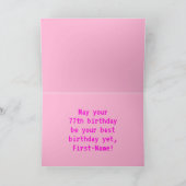おもしろい、Nerdy、オタク系のPink、8ビットスタイル77誕生日 カード (内部)