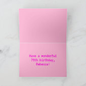 おもしろい、Nerdy、オタク系のPink、8ビットスタイル79誕生日 カード (内部)