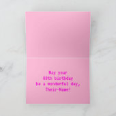 おもしろい、Nerdy、オタク系のPink、8ビットスタイル88誕生日 カード (内部)