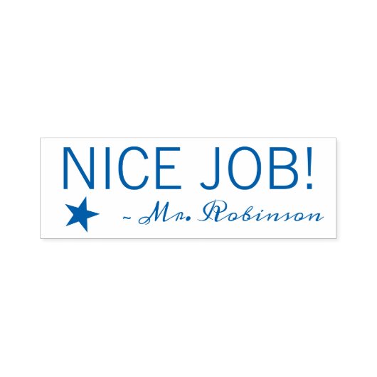 おもしろい「NICE JOB!」+チューター名ラバースタンプ セルフインキングスタンプ (デザイン)