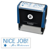 おもしろい「NICE JOB!」+チューター名ラバースタンプ セルフインキングスタンプ (インサイチュ)