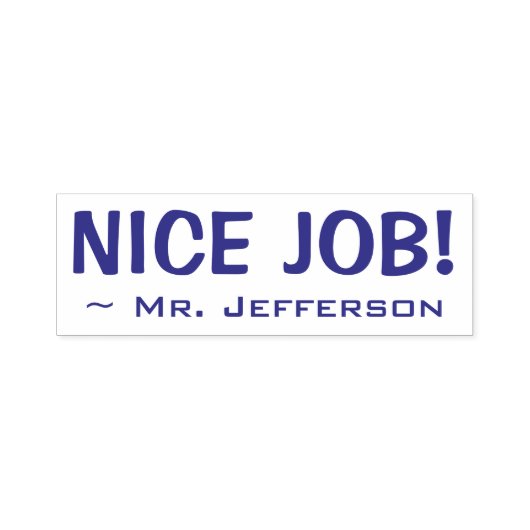 おもしろい「NICE JOB!」 +教育者の名前ラバースタンプ セルフインキングスタンプ (デザイン)