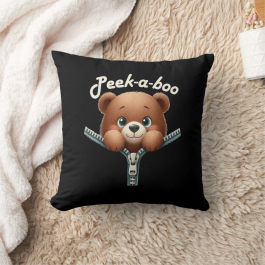 おもしろい - Peekabo - Bear クッション (ブランケット)