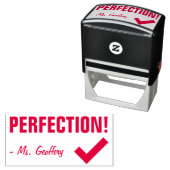 おもしろい「PERFECT!」 +教育者の名前ラバースタンプ セルフインキングスタンプ (インサイチュ)