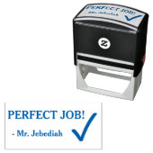 おもしろい「PERFECT JOB!」 +教育者の名前ラバースタンプ セルフインキングスタンプ (インサイチュ)