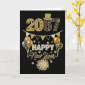 おもしろい Six Seven 67 ミーム 新年快乐 カード (黄色い花)