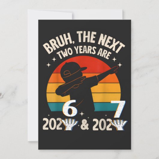 おもしろい Six Seven “67” NYE こども 新年 2026-2027 シーズンカード (正面)