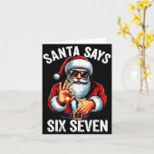 おもしろい Six Seven 6 7 ミーム ジェネレーションアルファ スラング 6 7 サンタ カード (黄色い花)