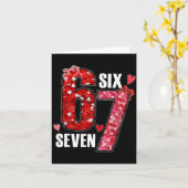 おもしろい Six Seven 6 7 ミーム メンズ レディース キッズ バレンタイン カード (黄色い花)