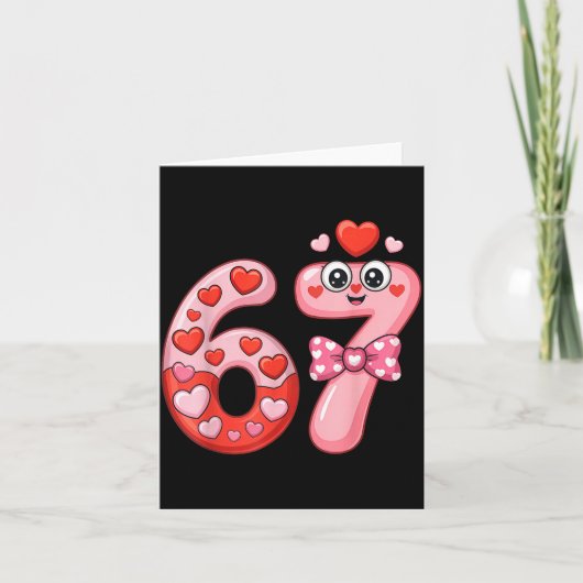 おもしろい Six Seven 6 7 ミーム メンズ レディース キッズ バレンタイン カード (正面)