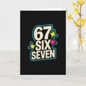 おもしろい Six Seven 6 7 ミーム 1 カード (黄色い花)