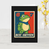 おもしろい Six Seven Frog 6 7 ミーム Gen Alpha スラング ミーム カード (黄色い花)