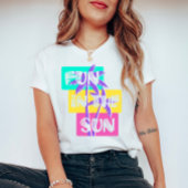 おもしろい- Summer カラフル Palm Tree Tシャツ