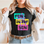 おもしろい- Summer カラフル Palm Tree Tシャツ