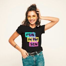 おもしろい- Summer カラフル Palm Tree Tシャツ