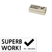 おもしろい「SUVELY WORK!」+先生名ラバースタンプ ラバースタンプ (押印)