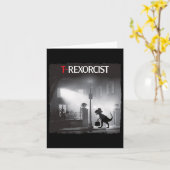 おもしろい T-レックス ホラー パロディ 恐竜 ハロウィン レトロ カード (黄色い花)