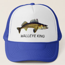 おもしろい「Walleye King」トラッカーハット キャップ