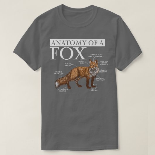 おもしろいA Foの解剖学,かわいいおもしろい動物愛好家, Fu Tシャツ (デザイン正面)