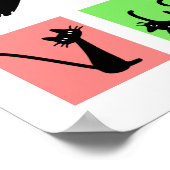 おもしろいABC黒猫アルファベット ポスター (角)