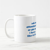 おもしろいADHDの引用文-青写真--を加えて下さい コーヒーマグカップ (左)