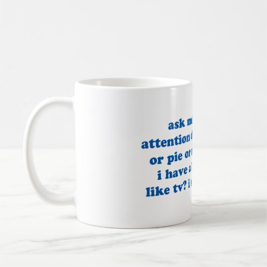 おもしろいADHDの引用文-青写真--を加えて下さい コーヒーマグカップ (左)