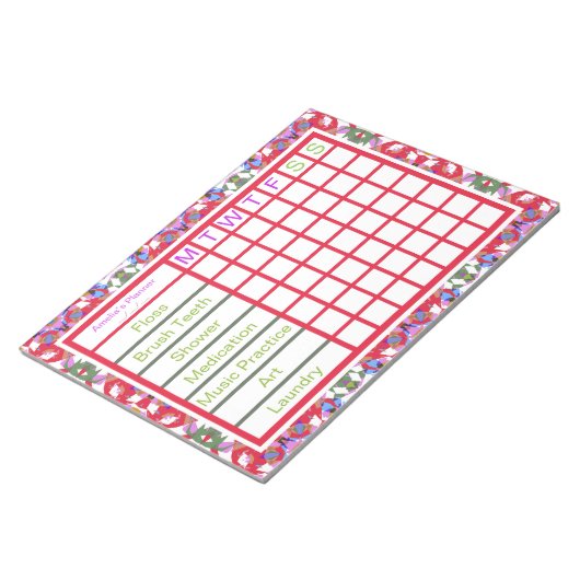 おもしろいADHDガールズウィークリーリマインダープランナー ノートパッド (アングル)