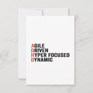 おもしろいAdhd Agile Driven Hyper Focused動的ギフト サンキューカード