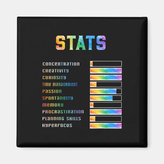 おもしろいAdhd Statsを持つ子供たちNeurodiversity Adhd Awa マグネット (正面)