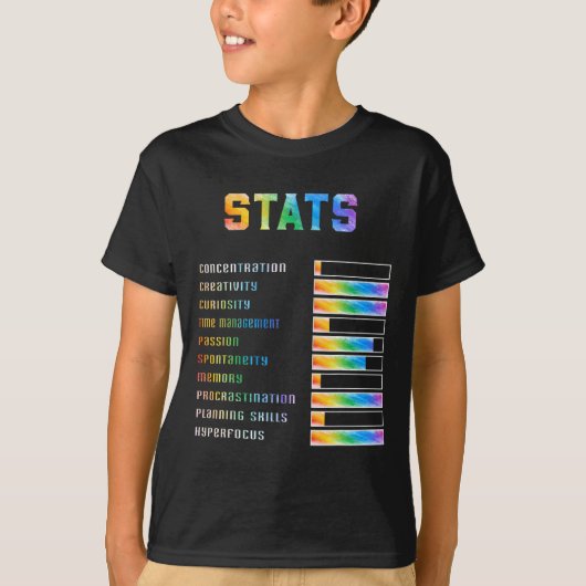 おもしろいAdhd Statsを持つ子供たちNeurodiversity Adhd Awa Tシャツ (正面)