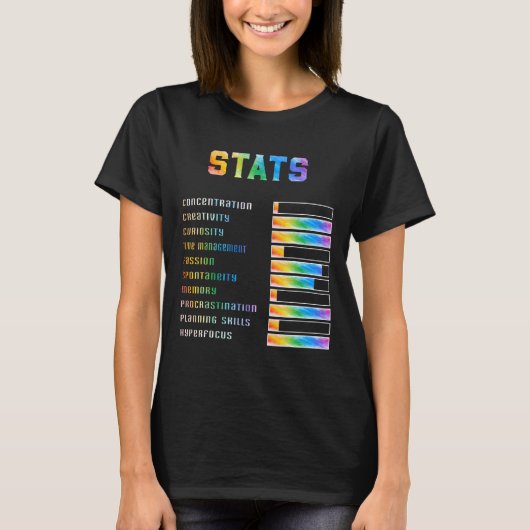 おもしろいAdhd Statsを持つ子供たちNeurodiversity Adhd Awa Tシャツ (正面)