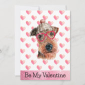 おもしろいAiredale I Woof You Dog Valentine's Day シーズンカード (正面)
