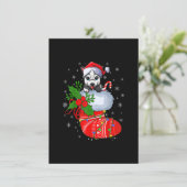 おもしろいAlaskan Malamute Dog In Christmas Socks Sant 招待状 (スタンド正面)