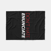 おもしろいAsl手話リップ読の聴覚障害者認識度 フリースブランケット (正面(横))