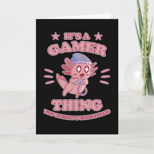 おもしろいAxolotlゲーミングヘッドセットゲームギフト カード (正面)