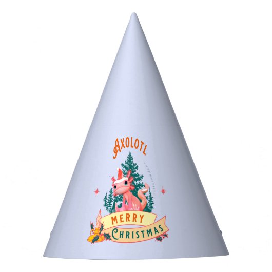 おもしろいAxolotlメリークリスマス パーティーハット (正面)