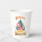 おもしろいAxolotlメリークリスマス 紙コップ (正面)