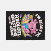 おもしろいAxolotl質問準備ができて1年生の学習 フリースブランケット (正面(横))